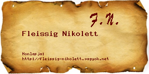 Fleissig Nikolett névjegykártya